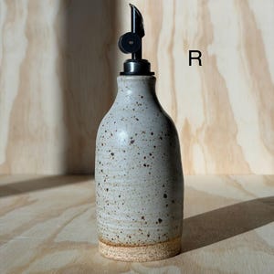 olive oil bottle, syrup dispenser, handmade oil cruet mystery white 9oz(R)