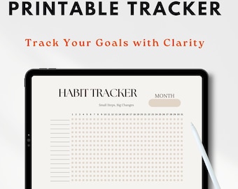 Druckbare Habit Tracker | Minimalistischer Tagesplaner PDF | Ästhetische Self-Care-Vorlage | Digitaler Download