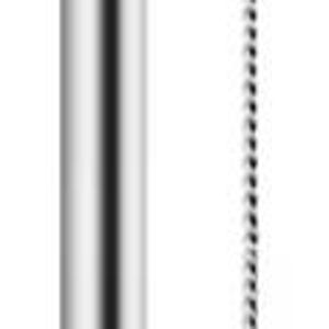 May include: A stainless steel reusable drinking straw with a cleaning brush. The straw is cylindrical with a series of horizontal lines near the bottom. The brush has white bristles and a loop at the end.