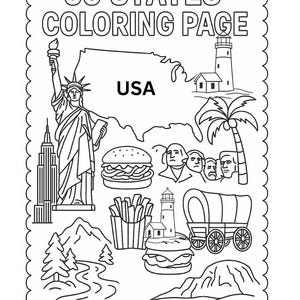 50 USA States Coloring Pages