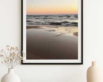 Sunset Beach Photography Print | Calming Coastal Wall Art (Digital Download)