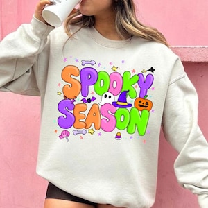 Spooky Season Png, Preppy Halloween Coquette Bow Png, Neon Halloween Brushstroke Sublimation, Girly Spooky Cute Ghost Png, Spooky Mama Png