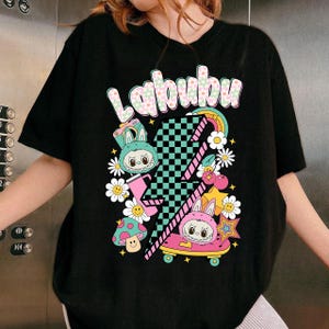 Labubu T Shirt Design png, Trending Pink Cartoon Character Design, Perfect Gift for Kids, La Bubu Monster Png, Funny Cartoon Png, Png file