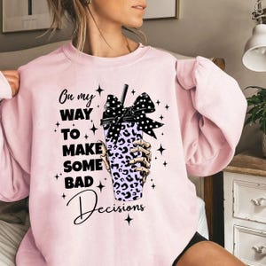 On My Way Make Some Bad Decisions Png, Bougie Png, Gift For Her, Halloween Skull Skeleton, Halloween Coquette Bow Png, Halloween Bougie