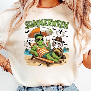 Retro Summer Halloween Png, Funny Summerween Png, Horror Summer Png, Halloween Horror Characters Png, Trendy Summer Halloween Shirt Png