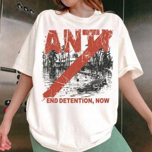 Anti Alligator PNG, Alcatraz Gator Enforcement PNG, N.I.C.E Prison Squad Design, Vintage Funny Shirt Clipart, Sublimation Tee File