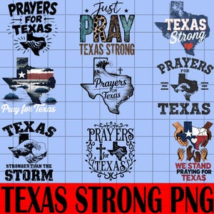 Texas Strong, Pray for Texas Png Bunde dxf Texas Flood Digital Download, Faith-Based Flood Relief Design TX Flood praying Texas