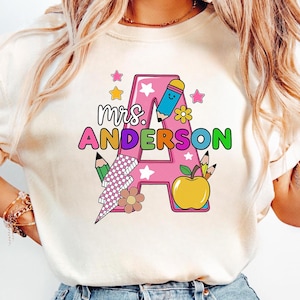 Teacher Name Custom Design, Back To School Teacher Png, Back To School Teacher Shirt Design, First Day School Png Sublimation, Custom Design