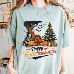 Happy Hallothanksmas Png, Halloween Png, Thanksgiving Png, Christmas Png, Hallothanksmas Png, Christmas Characters Png, Trendy Christmas Png