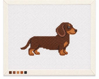Dachshund Needlepoint Canvas, Hand Painted Dog Mini Weenie Dog 13 Mesh Beginner