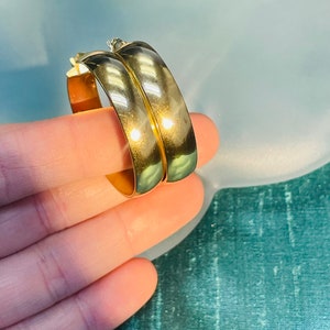 Nice! 14K Yellow Gold 1.25” 7mm  Thick Hoop Earrings Shiny High Polish