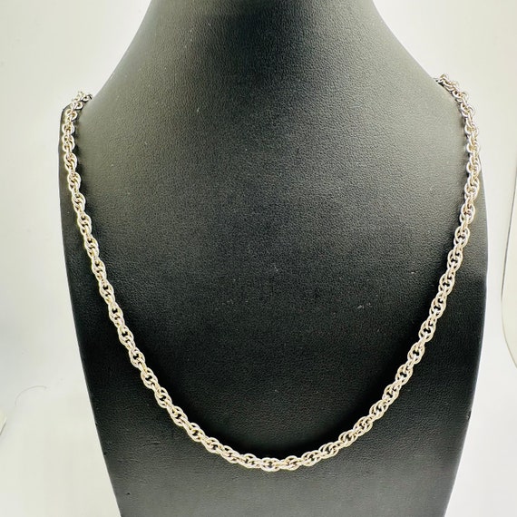 Solid Sterling Silver Rope Chain Link Necklace Ch… - image 6