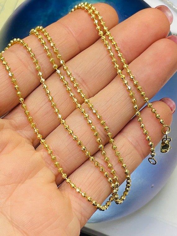 ま*ん様 10K GOLD NECLACE 20インチ 2mm Solid 10K Yellow Gold 20