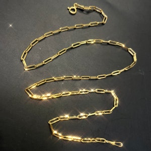 16” 2.5mm 14K Yellow Gold Paperclip Link  Chain Necklace 100% Gold