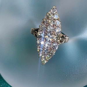 Antique Victorian 2.85CTW Old Mine Cut Marquis Diamond Cluster Navette Ring Size 6.5 Solid 18K 18CT Gold