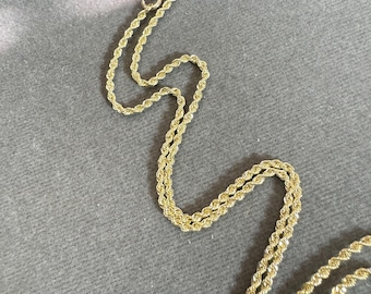 Collana Catena In Oro Giallo 14k, Taglio Diamante, Spessore 1,5mm, Lunghezza 40-61 Cm, Finitura Lucida