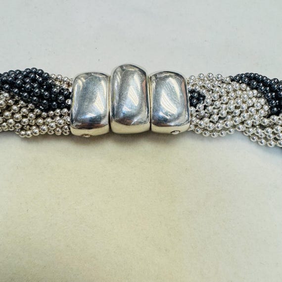 Magnificent  Heavy Solid Sterling Silver Braided … - image 3