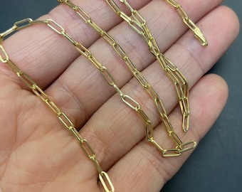 16” 2.5mm 14K Yellow Gold Paperclip Link  Chain Necklace 100% Gold