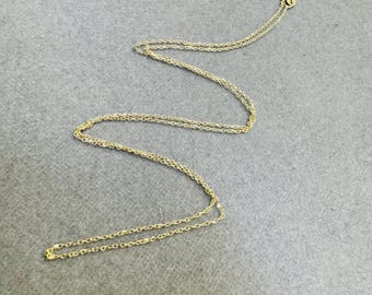 Collar de cadena tipo cable de oro amarillo macizo de 14 quilates de 20"