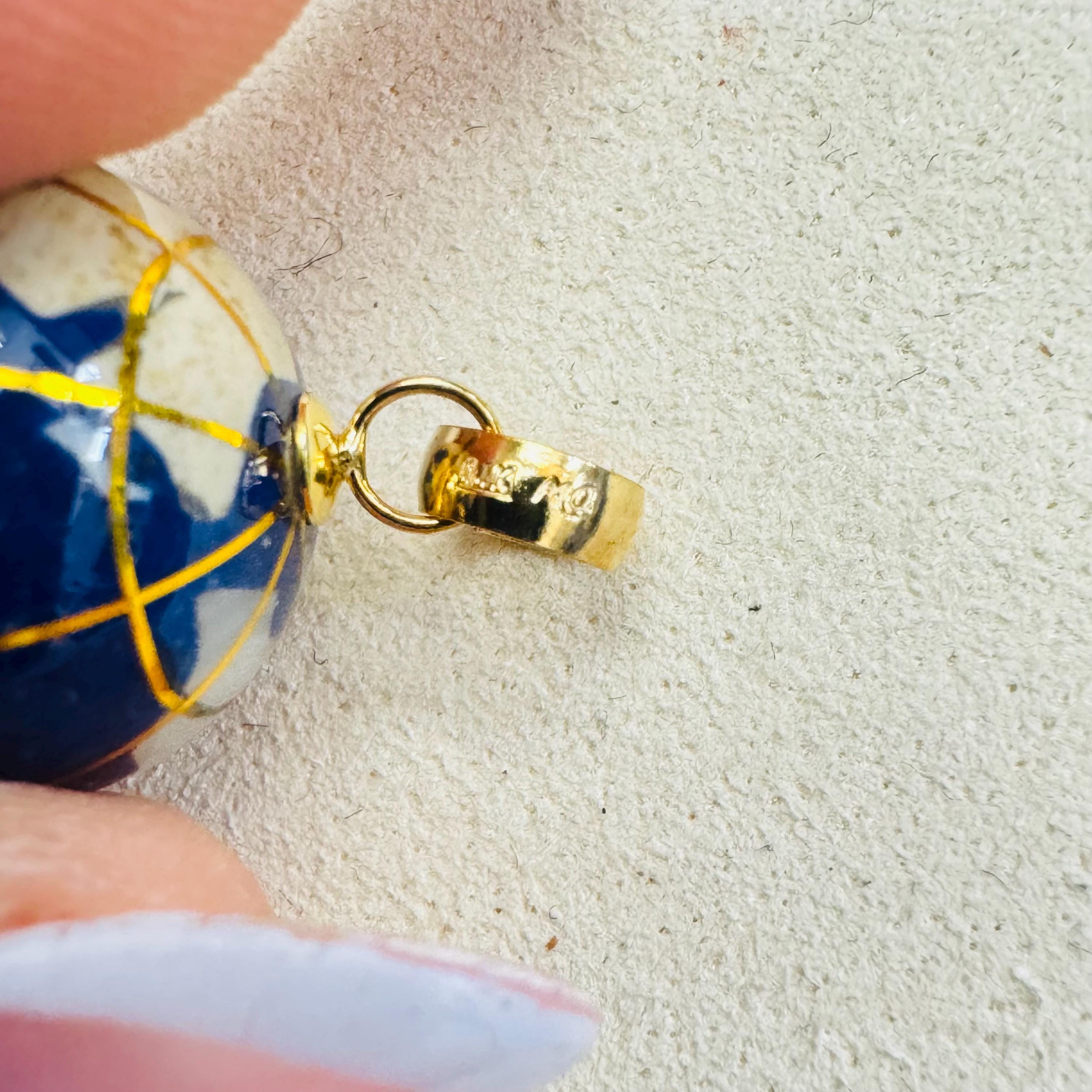 Ciondolo Charm Globo Mappa Del Mondo In Oro Bicolore 14k, 'Il Mondo è Tuo', Unisex