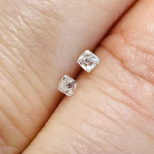 Lot of 2 .12ctw  Loose Square Old Mine Cut Diamonds 2mm