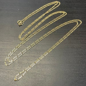 Super Long 42" 2mm Figaro Link in Solid 14K Yellow Gold Chain