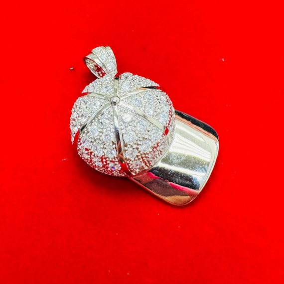 Large 925 Solid Sterling Silver Baseball Hat Char… - image 1
