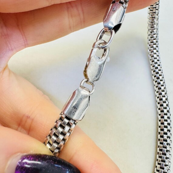 18" 5mm Solid Sterling Silver Rounded Link Neckla… - image 4