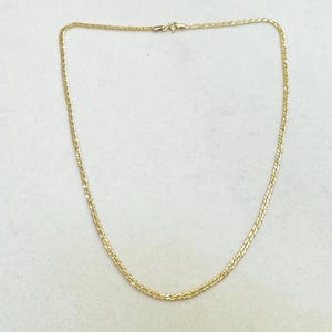 18” 2.5mm Solid 10K Yellow Gold Interlinked Curb Link Chain Necklace