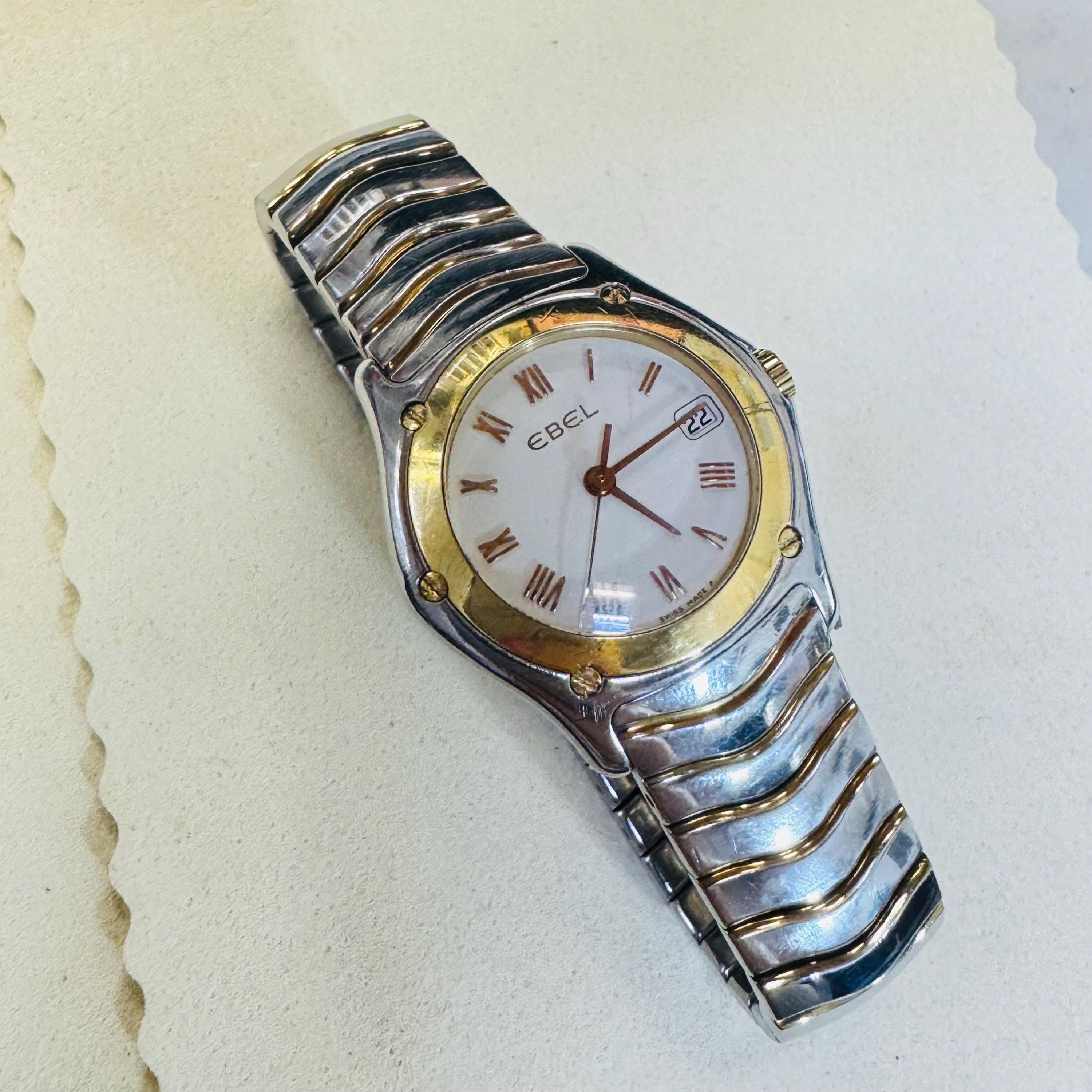 18K Gold and Stainless Steel EBEL Sport Wave Watch - Etsy