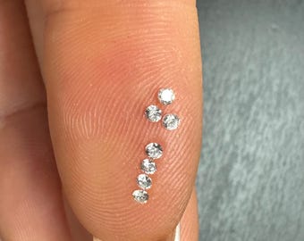 Lot of 7 .10CTW Natural Modern Round Brilliant Cut Diamonds Well Matched Layout G-H VS2-SI1 1.5mm for Repair or Custom Jewelry