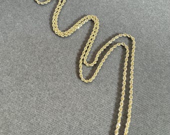 16” 1.5mm Solid 10K Yellow Gold Diamond Cut Rope Chain Necklace
