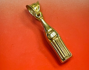 Vintage Soda Bottle 10K Yellow Gold Charm Pendant