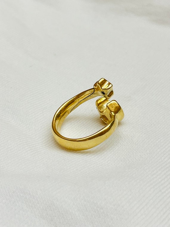 Gorgeous!! 14K Yellow Gold Unique Open Moon and S… - image 3