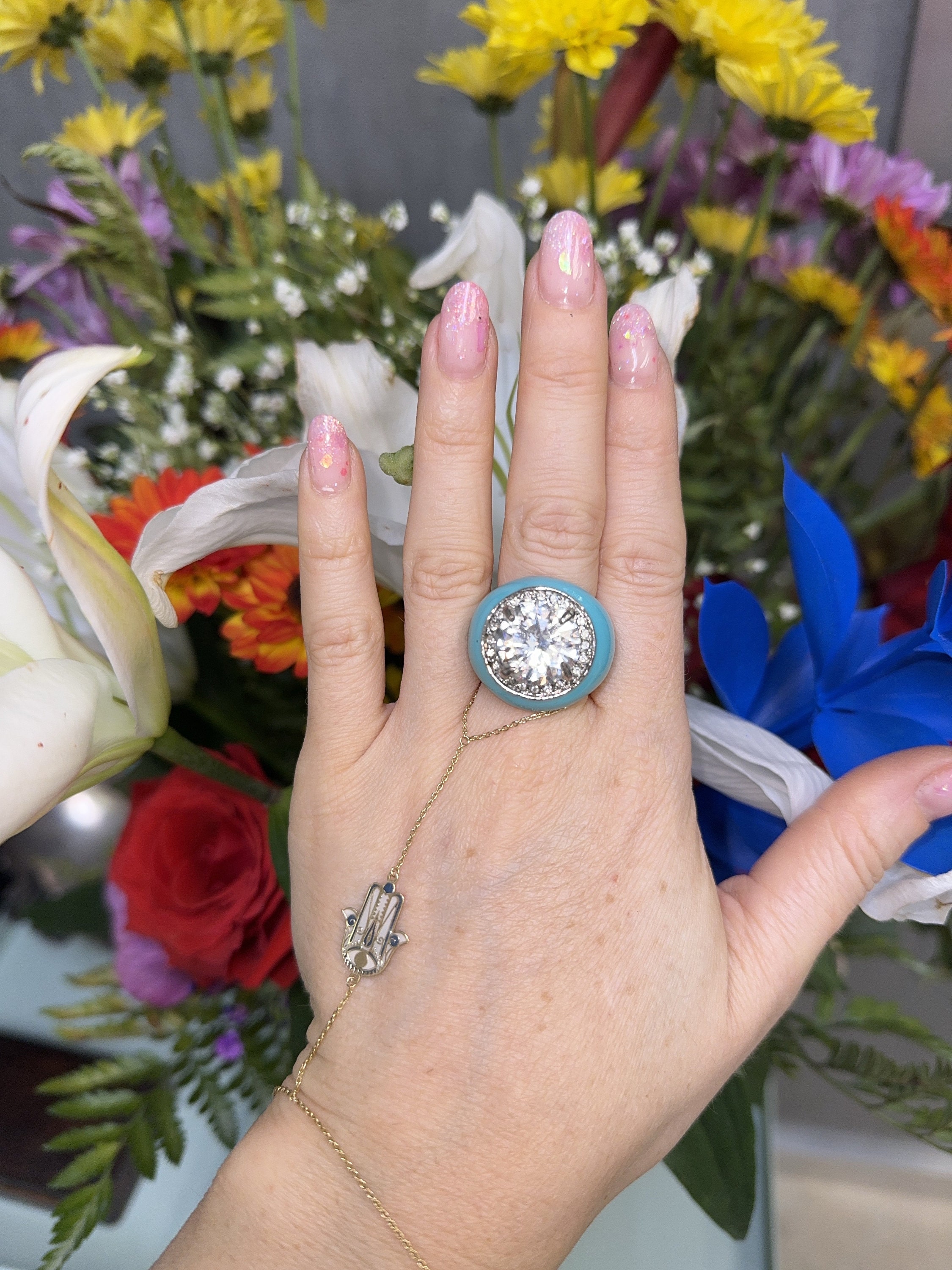 純銀　銀盃　46g 925 Silver & 14K GOLD Vintage Cubic Zirconia Twist Band Ring