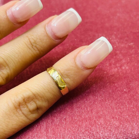 Solid 14K Yellow Gold Ring Size Adjustable Pinky … - image 2