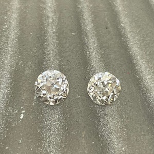 Antique Old Mine Cut Round Diamond Pair Loose .84CTW