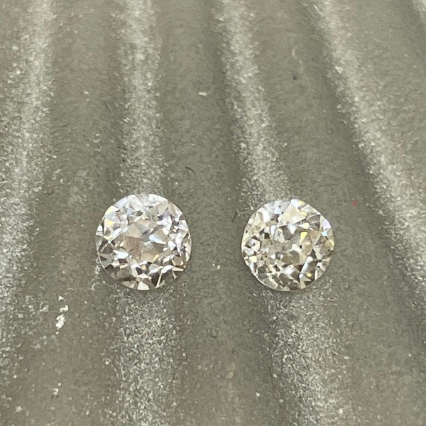 Antieke Oude Mijn Geslepen Ronde Diamant Paar Losse .84CTW