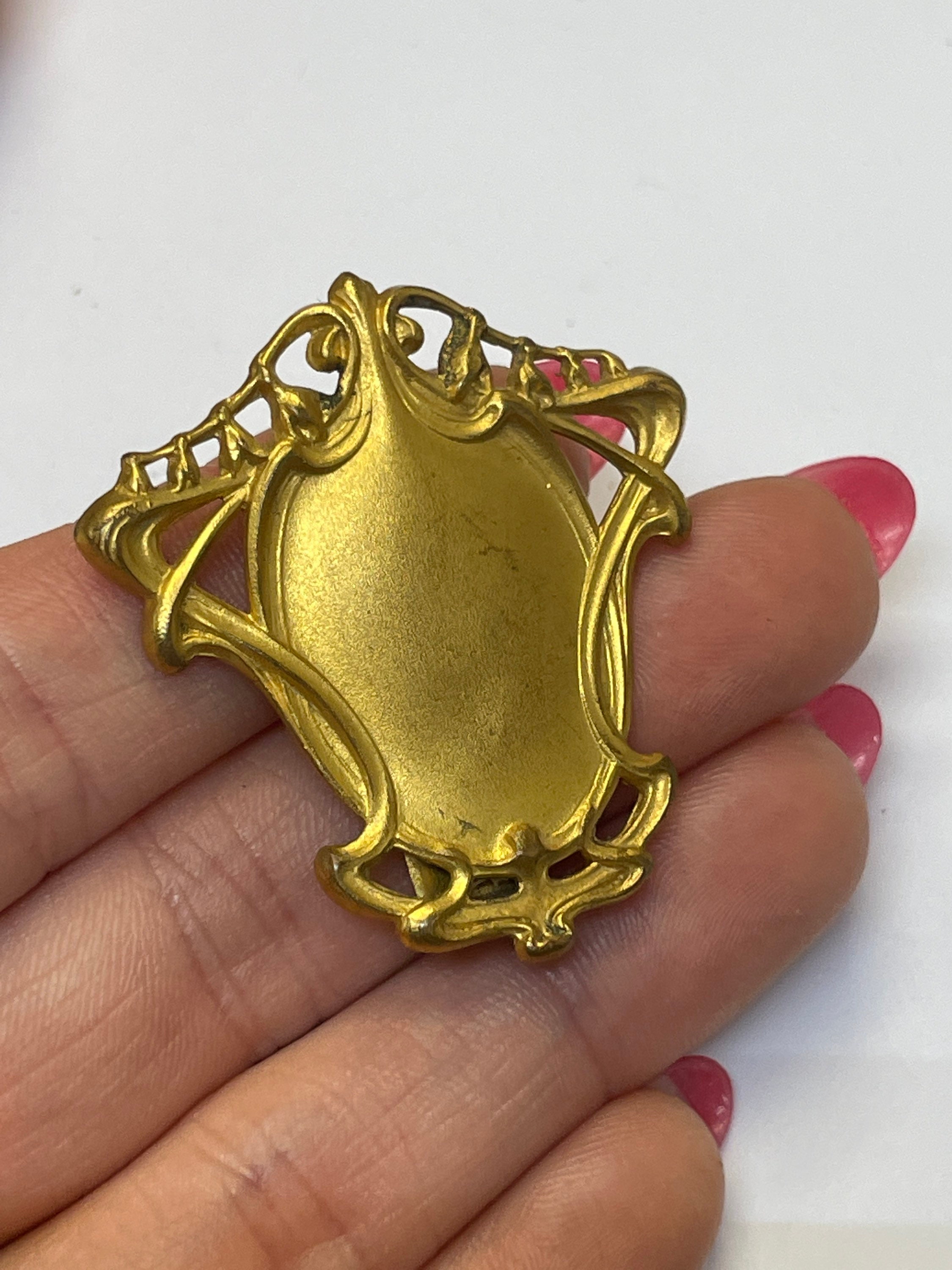 Antique Victorian Nouveau Gold Tone & Cut Steel Belt Piece il_fullxfull.6512733848_2jah.jpg main image 2