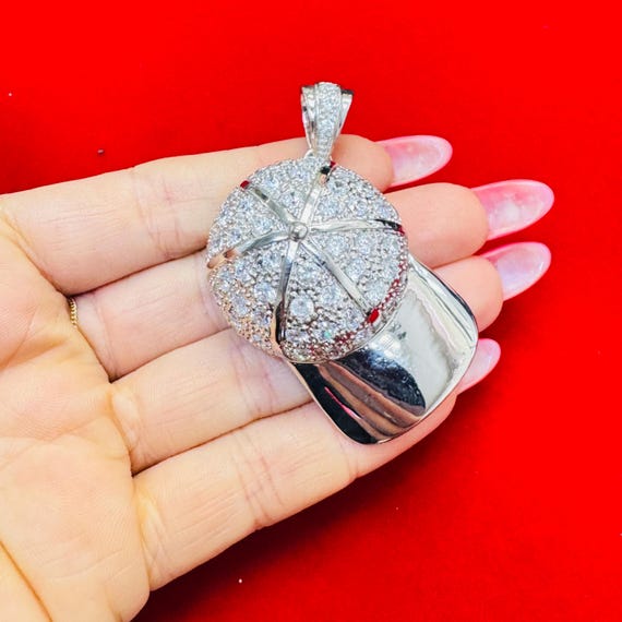 Large 925 Solid Sterling Silver Baseball Hat Char… - image 2