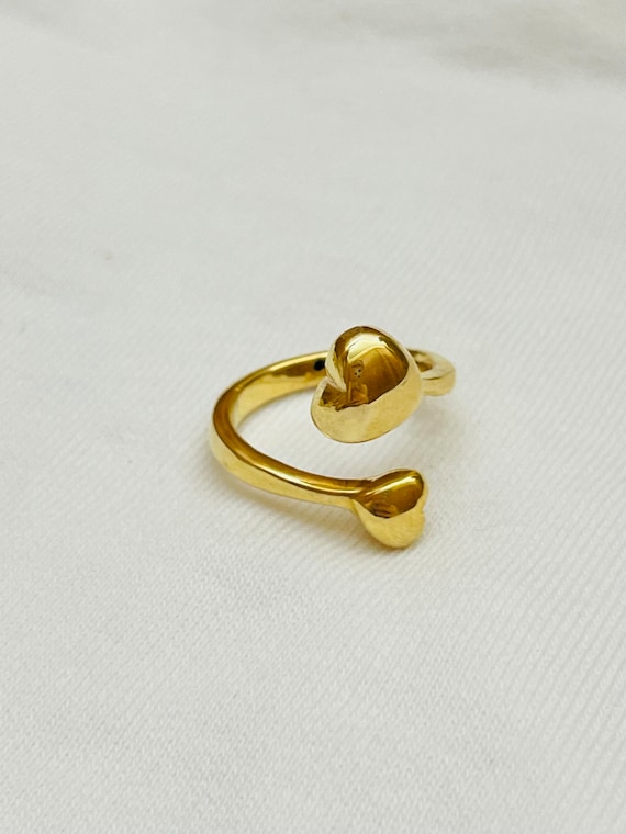 Gorgeous!! 14K Yellow Gold Unique Open Puffy Hear… - image 2