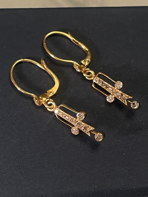 Beautiful Antique Edwardian Diamond  Drop Earrings