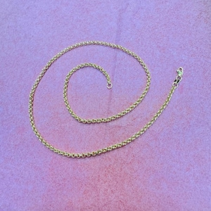 16” 2.5mm 14K Yellow Gold Rolo Link  Chain Necklace