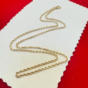 20” 2mm Solid 14K Yellow Gold Rope Chain Necklace 9.1g