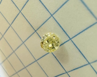 Diamante suelto natural de talla antigua Old Mine de color amarillo claro de 0,39 quilates y 4,33 mm