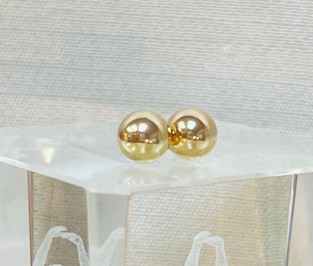 9ct Yellow Gold 8mm Ball Stud Earrings main image 1