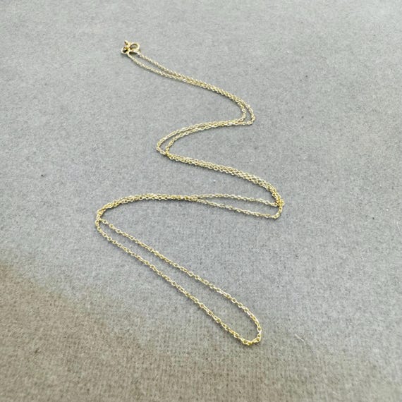 16" Solid 14K Yellow Gold Cable Chain Necklace - image 1