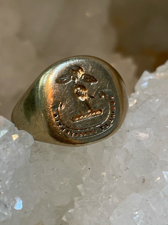 Antique Stamped Signet Ring English Hallmarked Num