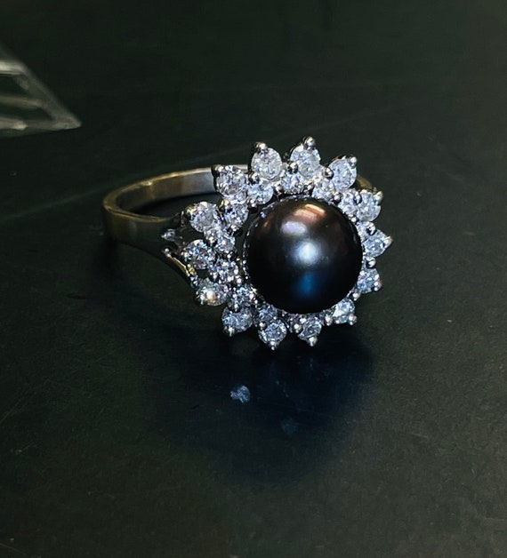 Espléndido! Anillo de cóctel de oro blanco macizo de 14 quilates