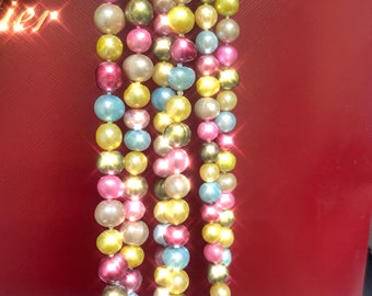 64 "Runde 8mm bunte Regenbogen farbige Zuchtperle geknotet Halskette Oper Länge